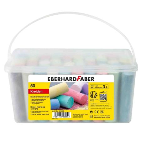 Creta colorata asfalt galetusa EBERHARD FABER, 50 buc/cutie