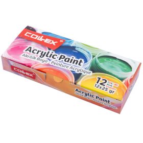 Culori acrilice 25 ml COLLEX, 12 buc/set