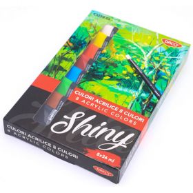 Culori acrilice DACO Shiny, 8 tuburi/set