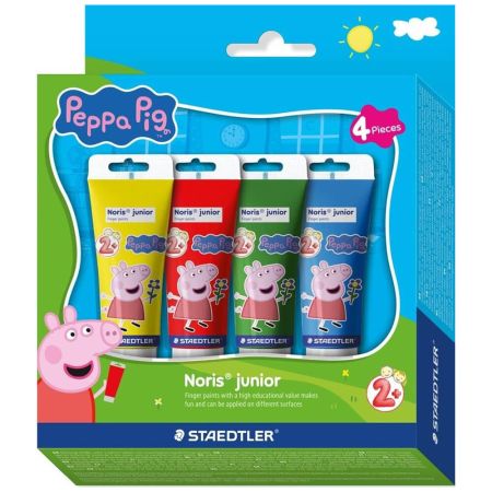 Culori pictura degete STAEDTLER Noris Junior Peppa Pig, 4 culori