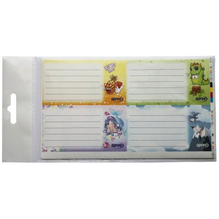 Etichete scolare, 45x80 mm, 10 folii x 4 buc/folie, SPREE