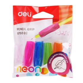 Grip cauciucat pentru creioane DELI, 4 buc/set