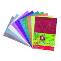 Hartie gumata colorata cu sclipici A4, DACO, 10 culori/set Hartie gumata colorata cu sclipici A4, DACO, 10 culori/set
