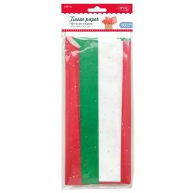 Hartie matase colorata, DACO Christmas, 10 coli/set