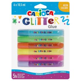 Lipici cu sclipici copii, 6 culori neon, CARIOCA Glitter
