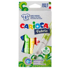 Carioci pentru textile, 6 culori/set CARIOCA Fabric