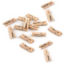 Carlige lemn natur pentru fotografii, 2.5 cm COLORARTE, 26 buc/cutie