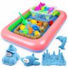 Nisip kinetic, 8 accesorii si cutie gonflabila, 3 kg