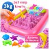 Nisip kinetic, 8 accesorii si cutie gonflabila, 3 kg