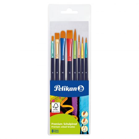 Pensule pentru incepatori PELIKAN, 10 buc/set
