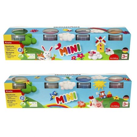 Plastilina modelaj 4 culori, 140gr/culoare EBERHARD FABER