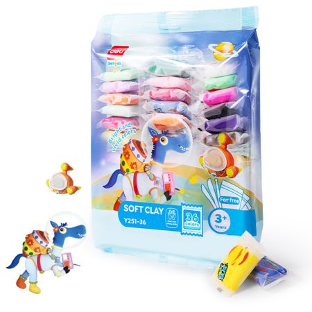 Plastilina modelatoare 36 culori/set, 216 g, DELI Soft Clay