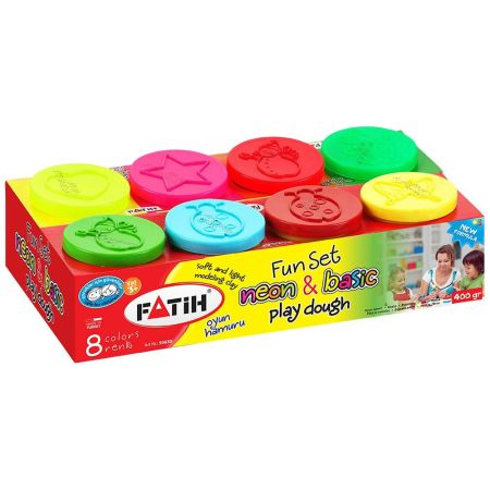 Plastilina elastica uscare la aer FATIH, 8 culori/set, 400 g