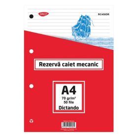 Rezerva caiet mecanic A4, 50 file, DACO