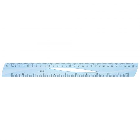Rigla din plastic transparent 30 cm DELI H11