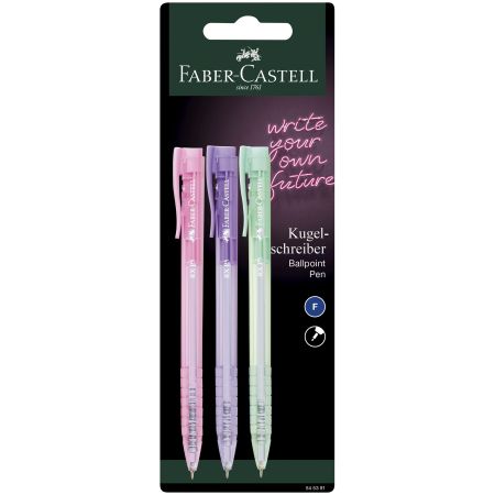Roller varf subtire cu gel FABER-CASTELL RX5, 3 buc/set 