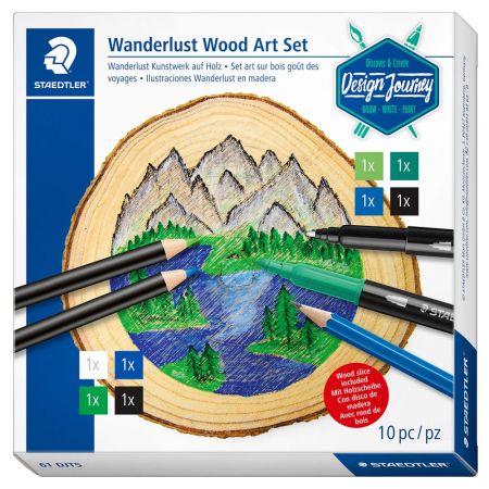 Set creioane si carioci pentru lemn STAEDTLER, 10 piese