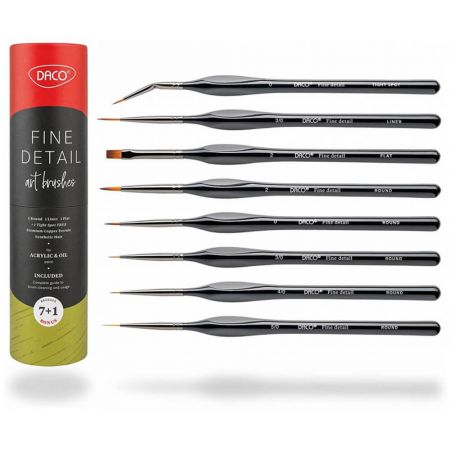 Pensule pentru detaliu DACO Fine Detail, 8 buc/set