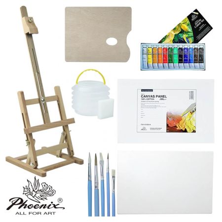 Sevalet pictura cu accesorii PHOENIX Paint ES906, 23 piese/set