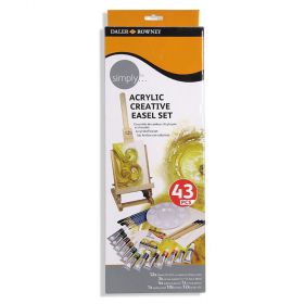 Set pictura in acril cu sevalet DALER ROWNEY Simply Acrylic Creative, 43 piese/set
