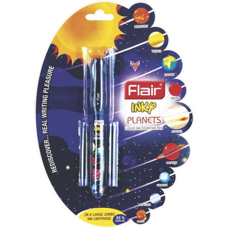 Stilou cu 2 rezerve FLAIR Inky Planets