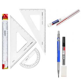 Trusa geometrie 7 piese, ISOMARS Drafting Student Combo