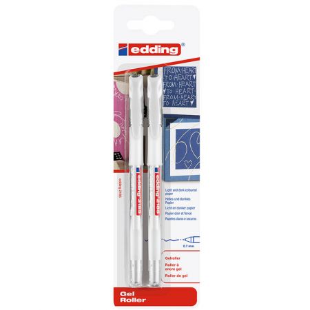 Rollere gel 0.7 mm EDDING 2185, 2 buc/set