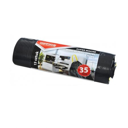 Saci menajeri cu snur 35L, OFFICE PRODUCTS, 15 buc/rola