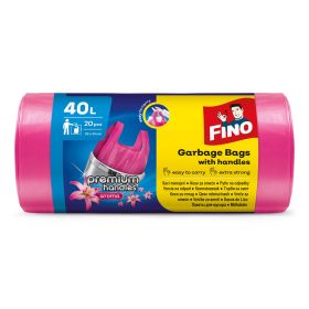 Saci menajeri parfumati, cu manere, FINO Color Premium, 40 L, 20 buc/rola