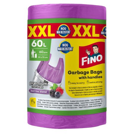 Saci menajeri parfumati, cu manere, FINO Color Premium XXL, 60 L