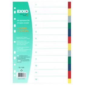 Separatoare plastic color, 12 culori/set, EXXO
