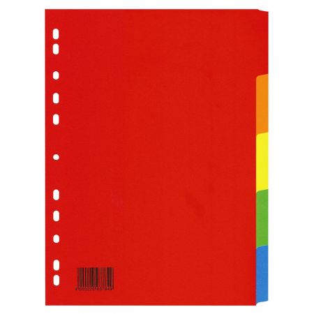 Separatoare carton A4, 5 culori/set, VELOFLEX