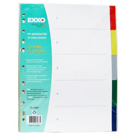 Despartitoare documente, 5 culori, EXXO, 130mc