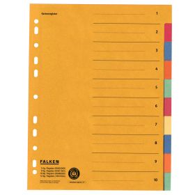 Separatoare carton color, 10 buc/set, FALKEN Colorspan 11359