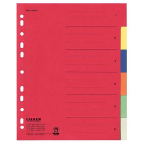 Separatoare carton color, 6 culori/set, FALKEN 8000