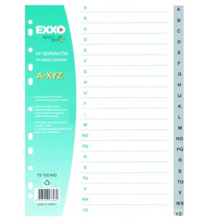 Index A4 alfabetic A-Z, EXXO 