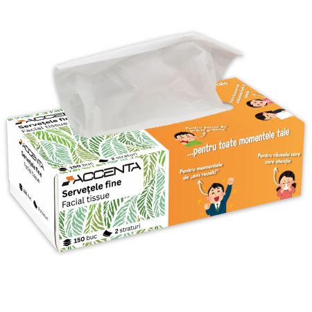 Servetele cutie, 2 straturi, 150 buc/set, ACCENTA