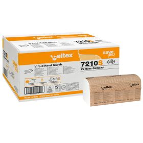 Servetele dispenser in V, 21.5x21 cm, 2 straturi, 250 buc/set, 12 seturi/bax, CELTEX Save Plus 7210S