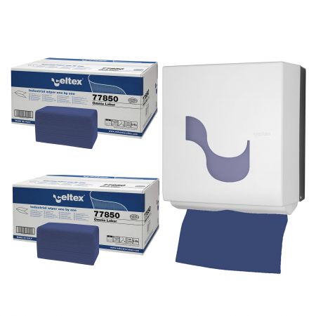 Servetele albastre CELTEX Omnia Labor 77850, 230 buc/set+dispens