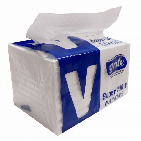 Servetele de masa pliate in V, 2 straturi, 200 buc., GRITE Super