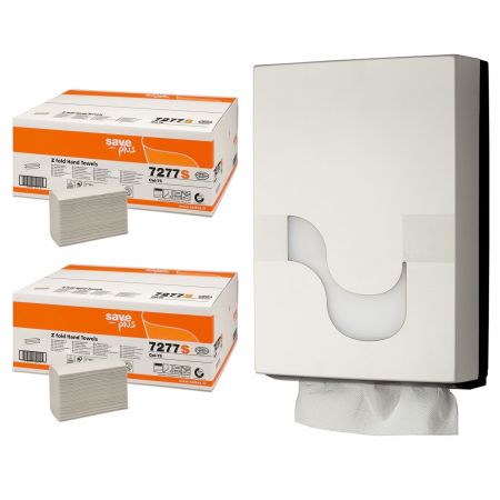 Set servetele dispenser in Z, 120 buc/set si dispenser Celtex 