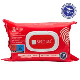 Servetele umede antibacteriene SENSE, 72 buc/pachet