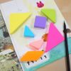 Figuri geometrice autoadezive 7x150 buc/model STICK'N Tangram