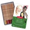 Creioane colorate acuarela DERWENT Academy Watercolour Portraits, 12 culori/cutie metal