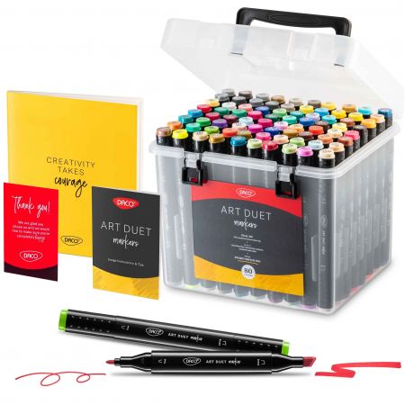 Markere 2 capete DACO Art Duet, 80 buc/set