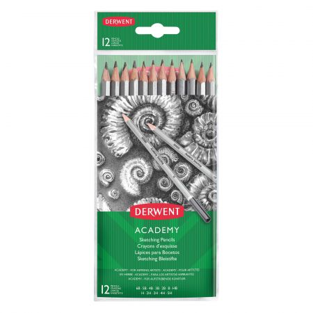 Creioane desen DERWENT Academy 6B-5H, 12 buc/bliste