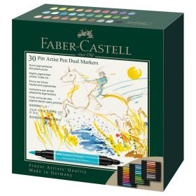 Marker cu 2 capete FABER-CASTELL Pitt Artist Pen Dual, FC162030SD, 30 buc/set