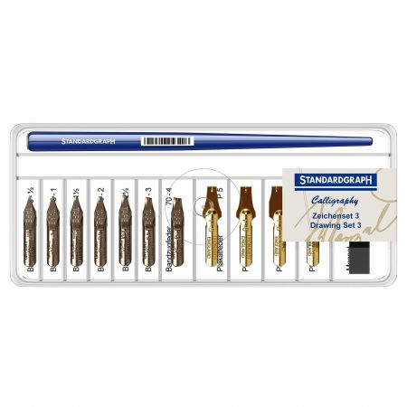 Toc caligrafie cu 11 penite STANDARDGRAPH Calligraphy Drawing 3