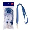 Snur textil pentru ecuson 1 cm, capsa plastic, DELI 8352, 12 buc/set