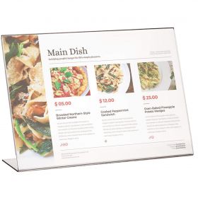 Display plastic pentru prezentare forma L, A3, transparent, landscape